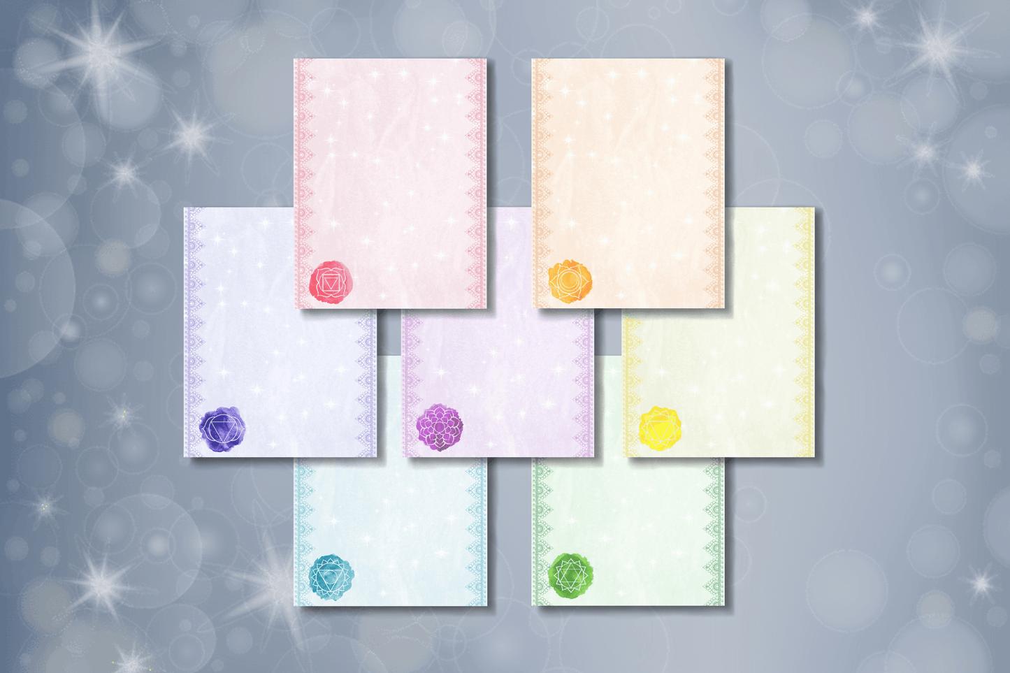 Chakras Stationary/Journal Pages/Craft Paper Printables